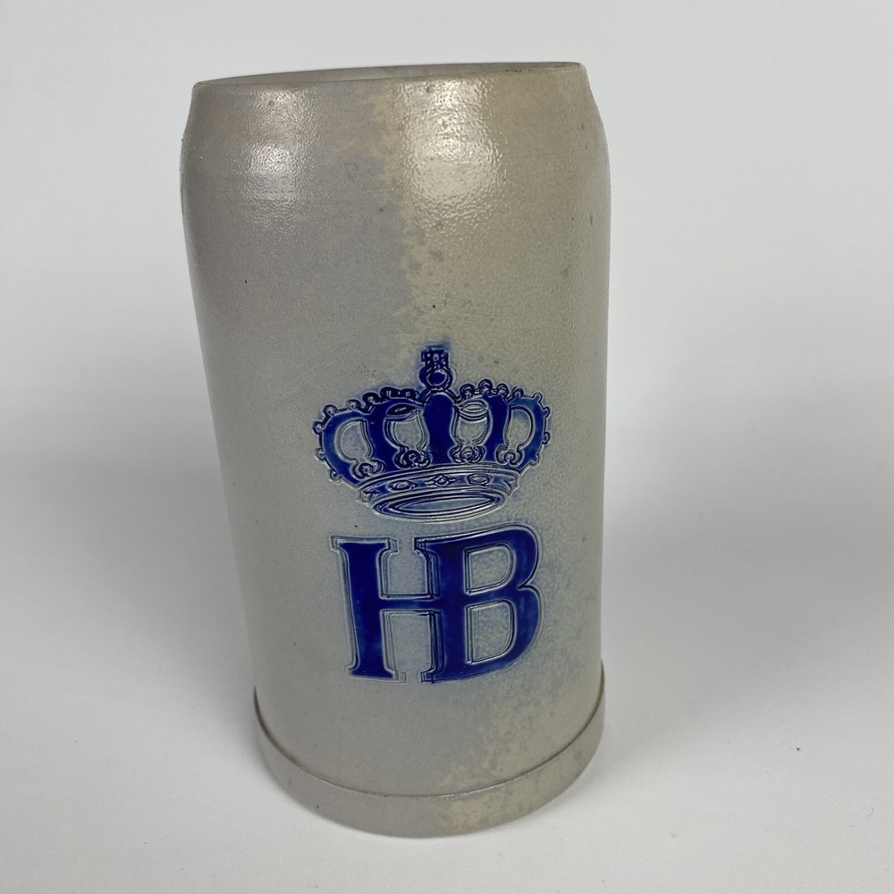 Vintage Hofbrahaus Bierkrug HB Beer‎ Stein West Germany Breweriana Large Mug 1L